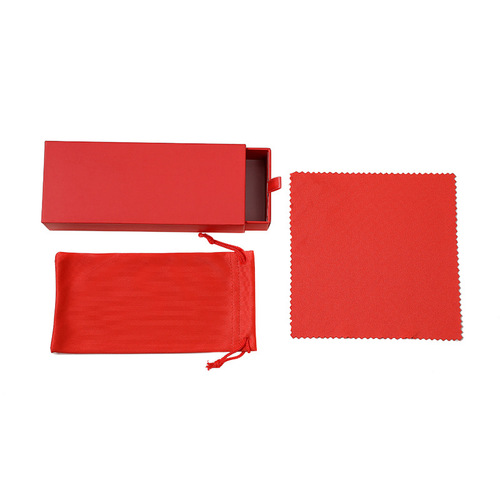 Logo-Printable Sunglasses Drawer Box, Pull-Out Packaging Box for Sunglasses, Black, Red, Green, Mirror Cloth Sunglasses Bag, Sunglasses Box Set