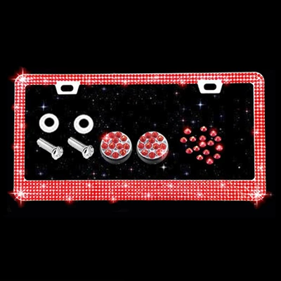 License plate holder/license plate holder: with Rhinestones, Acrylic License Plate - red-diamond-1-piece