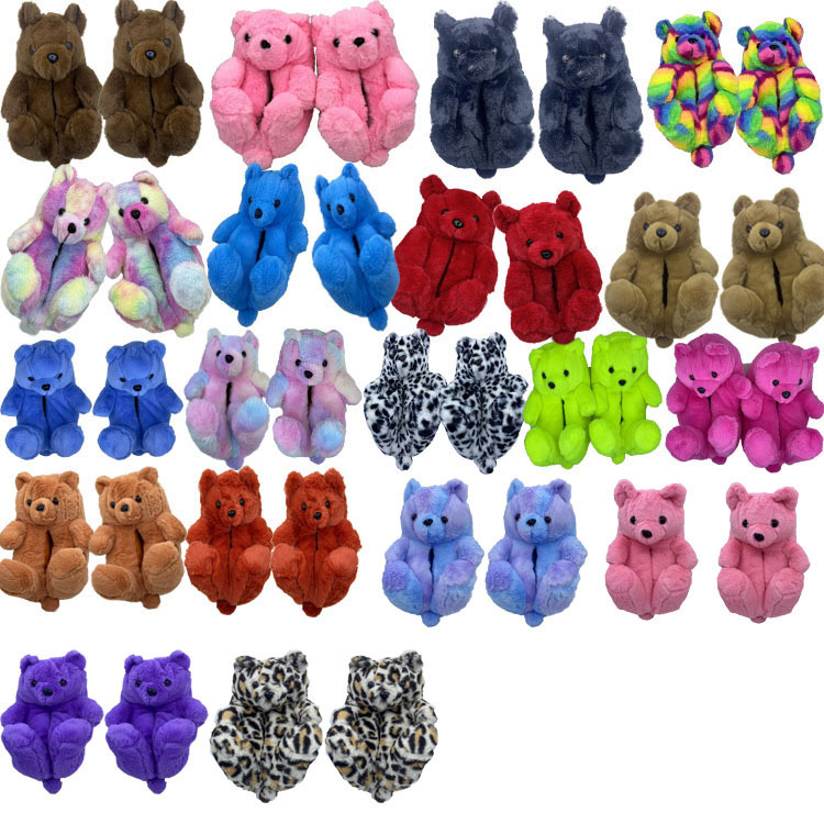 New cotton hugging teddy bear spot cartoon animal indoor floor home plush padded warm cotton slippers New cotton hugging teddy bear spot cartoon animal indoor floor home plush padded warm cotton slippers
