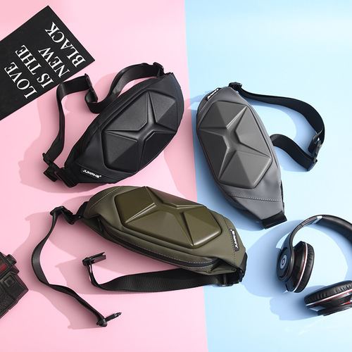  New Hard Shell Motorcycle Trendy Chest Bag Messenger Bag Men’s Sports Bag Casual Waist Bag Men’s Backpack Batch