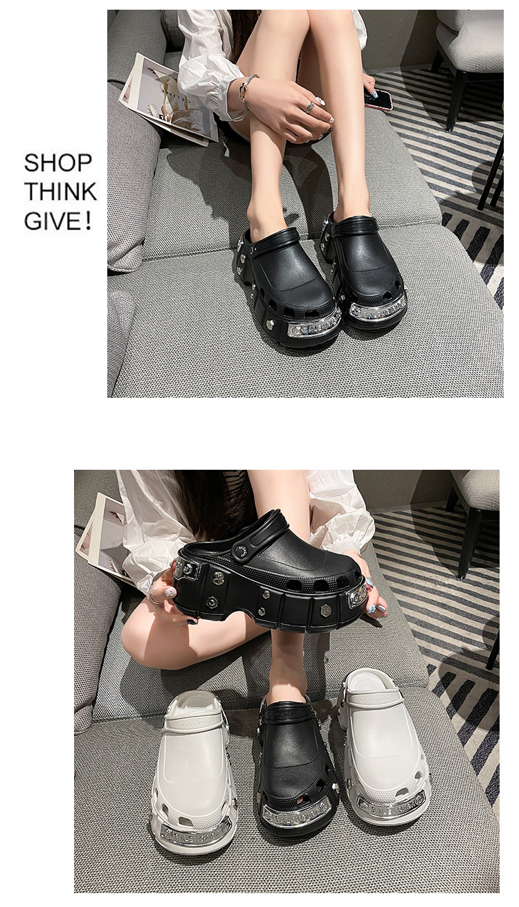 Damen Plateausandalen Mit Nieten Und Metallkappe_voghion.com