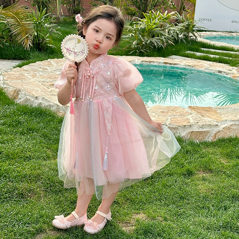 Чонсам, летнее детское ханьфу, платье, китайский стиль, детская одежда