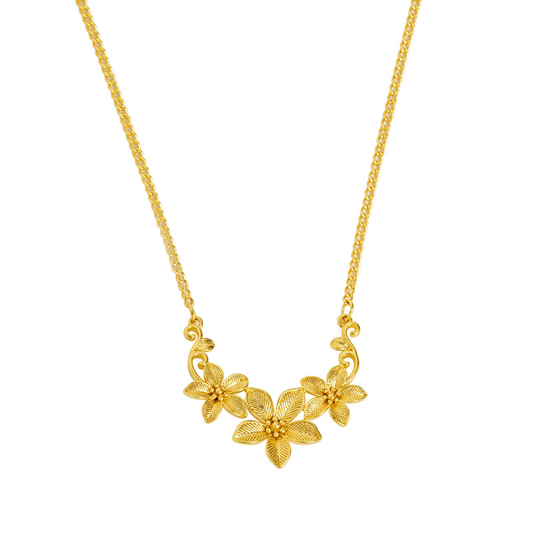 Las nuevas flores florecientes florecen como flores brocadas, pétalos a rayas, collar de oro de arena, diseño de lujo ligero, sensación de temperamento, joyas que no se desvanecen durante mucho tiempo