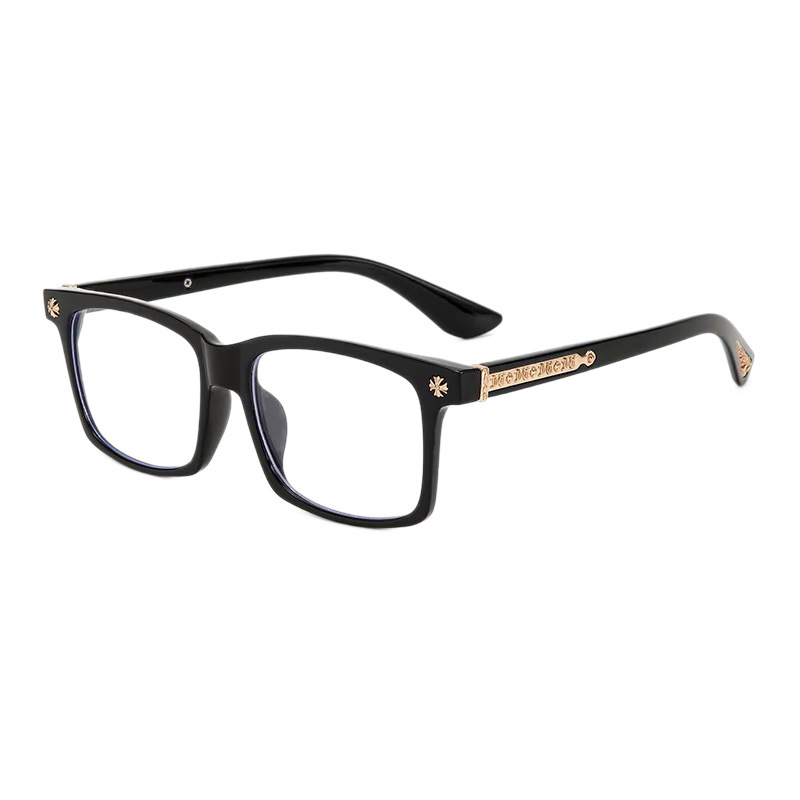 European and American Retro Square Frame Glasses, Unisex Large Frame Non-Prescription Glasses, Trendy High-End Versatile Blue Light Blocking Glasses