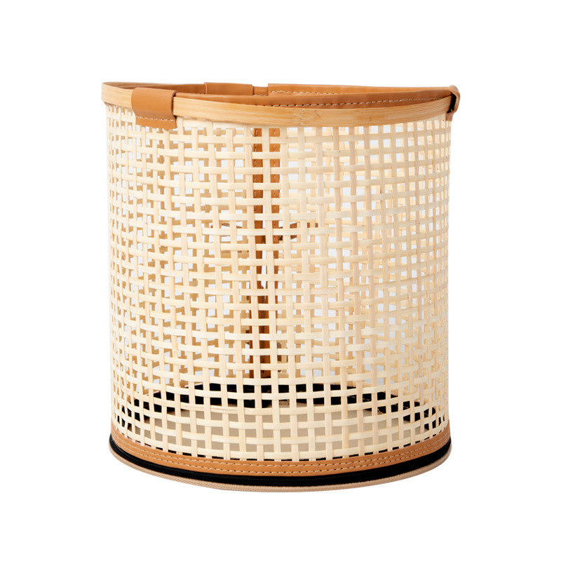 Transfronteriza personalizada tela de caña canasta de ropa sucia decoración del hogar canasta de almacenamiento plegable tela de bambú tejida a mano canasta de almacenamiento