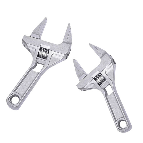 Aluminum alloy bathroom wrench Large open end wrench Short handle anti-skid plumbing hardware repair wrench Adjustable wrench