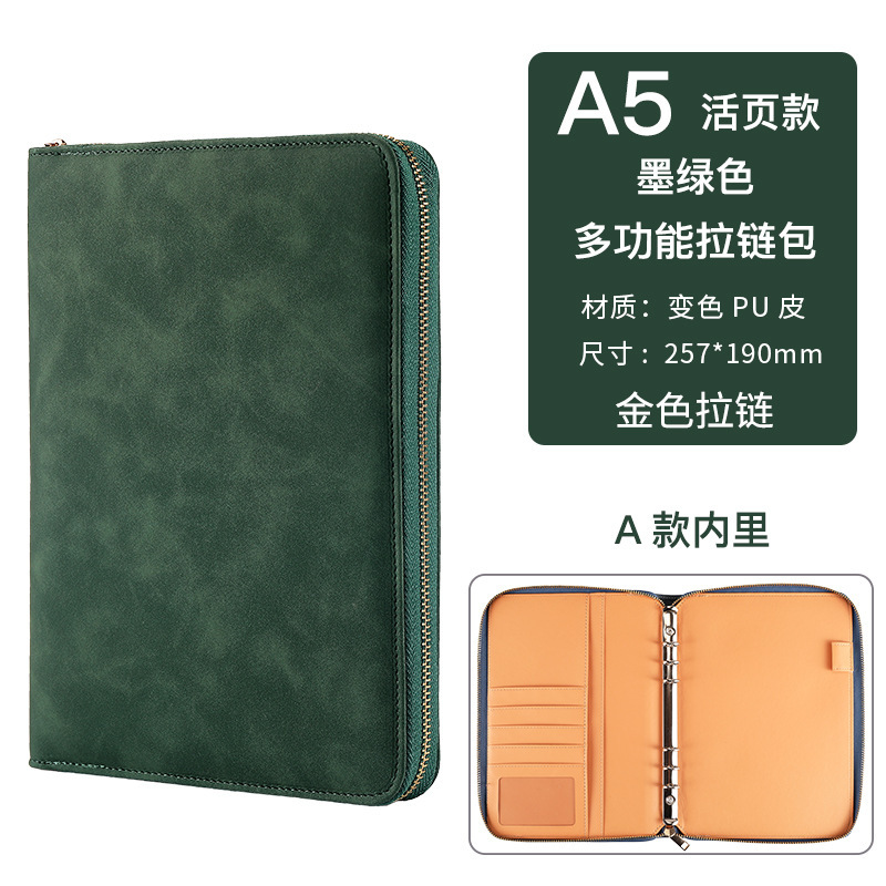 8.5inch 다크그린 A스타일 골드지퍼