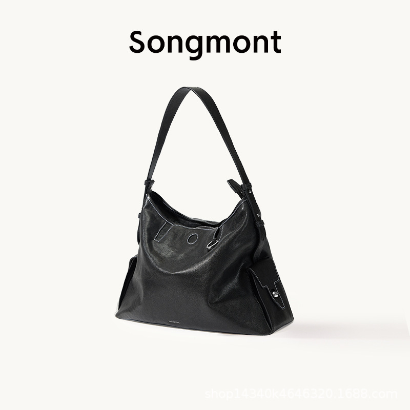 李娜と同じスタイルのSongmont Yamashita Yousongトレースシリーズホーボーバッグ植物タンニンなめし牛革ショルダークロスボディソフトバッグ新しいスタイル|undefined