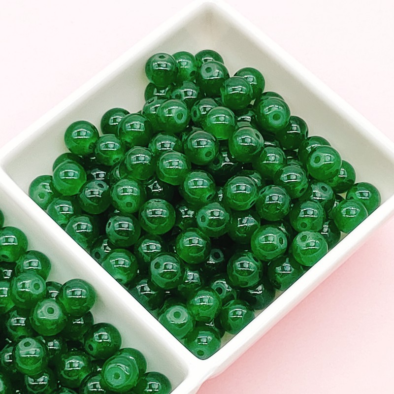 10mm cuentas de Navidad Esmalte de colores cuentas de palomitas de maíz cuentas de Calcedonia cuentas hechas a mano DIY pulsera collar de vidrio perlas sueltas