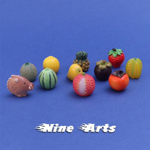 Miniature simulated fruit micro-landscape ornaments watermelon strawberry peach mango lemon lychee cantaloupe model toy