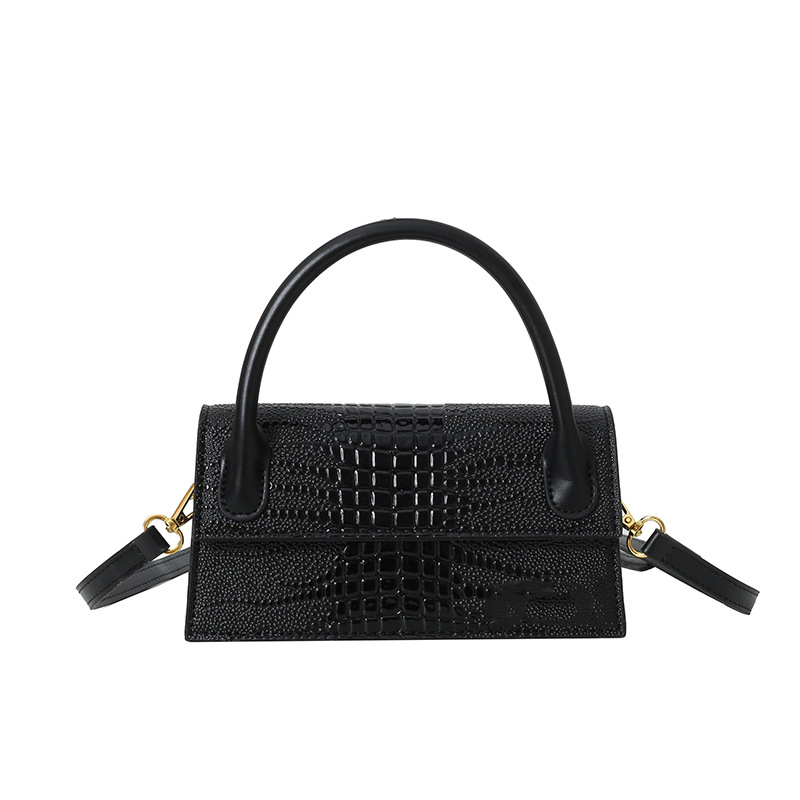 2024 bolso cuadrado pequeño, sentimiento transfronterizo de alta gama, estilo de nicho, bolso de mujer con letras extranjeras, bandolera con patrón de cocodrilo
