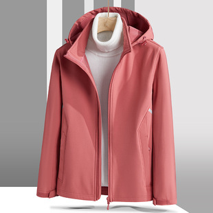 2022 new autumn and winter soft shell men's outdoor single-layer assault clothing women's autumn and winter windproof waterproof fleece coat