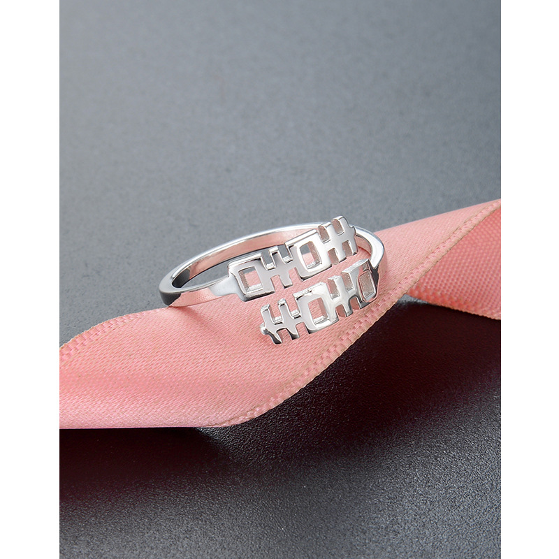 S925 plata esterlina doble felicidad anillo mujer personalidad abierta estilo chino retro chic anillo de dedo índice nicho anillo simple