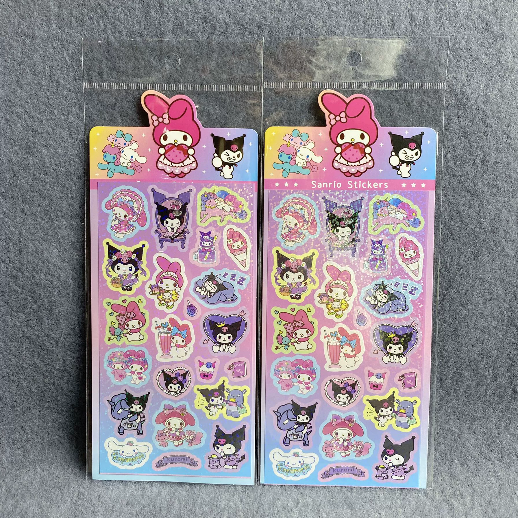New Sanrio Gudaka sticker laser card cartoon cute DIY diary material sticker kit Kuromi My melody