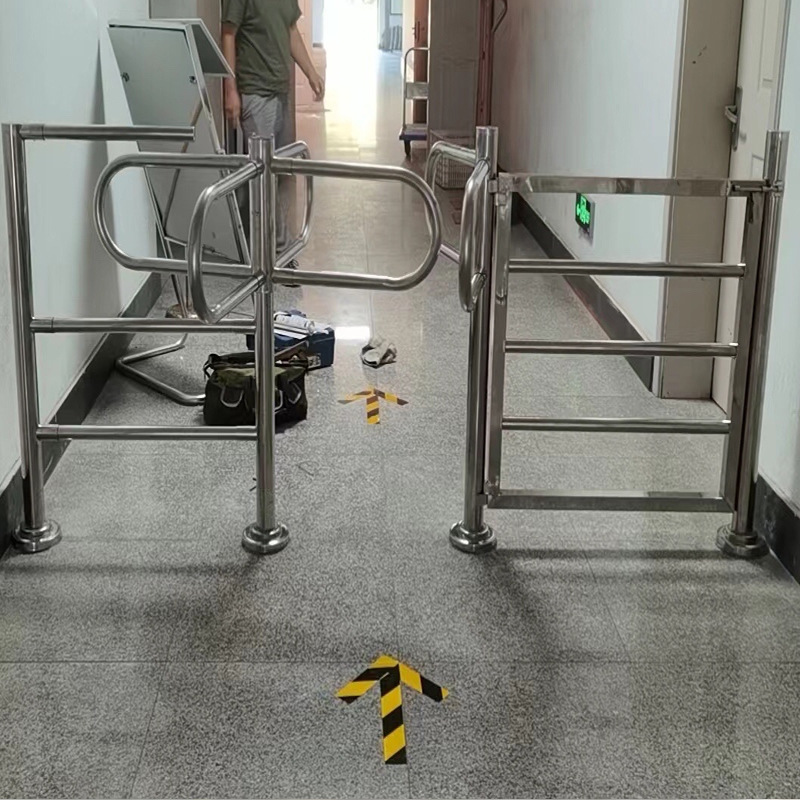 手推单向门十字旋转闸出入口门禁器手推十字转门超市入口感应摆闸