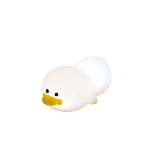 Creative Gentle Duck Night Light, Silicone Tap Night Light with USB, Colorful Atmosphere Remote Control Silicone Night Light
