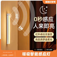 Led人体感応ライトバー磁気吸込灯食器棚灯箪笥酒棚下駄箱usb感応ナイトライト長い充電