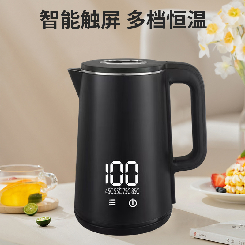 Hervidor de agua de aislamiento integral hervidor de agua de acero inoxidable de gran capacidad 2L con pantalla digital hervidor eléctrico de temperatura constante inteligente