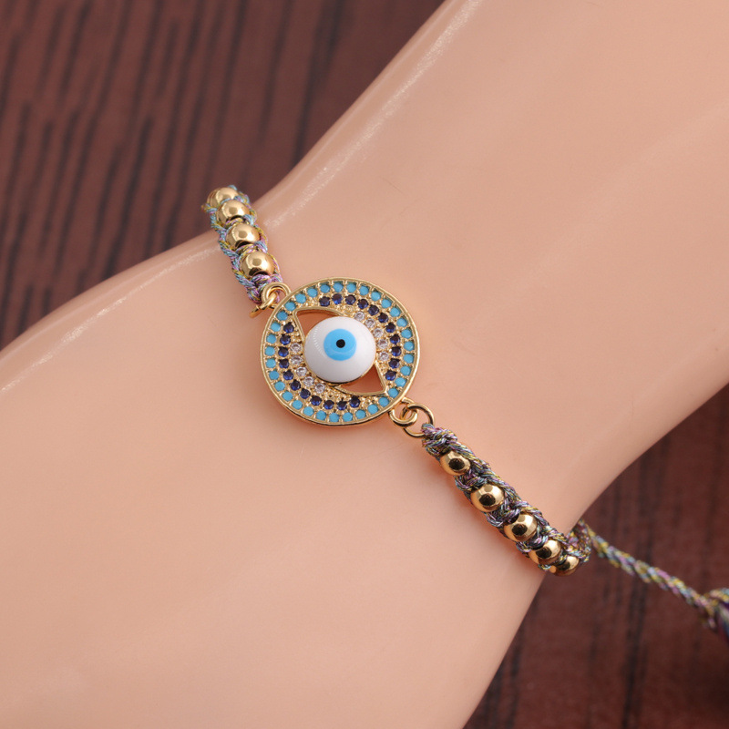 Fashion copper zircon devils eye adjustable braceletpicture6