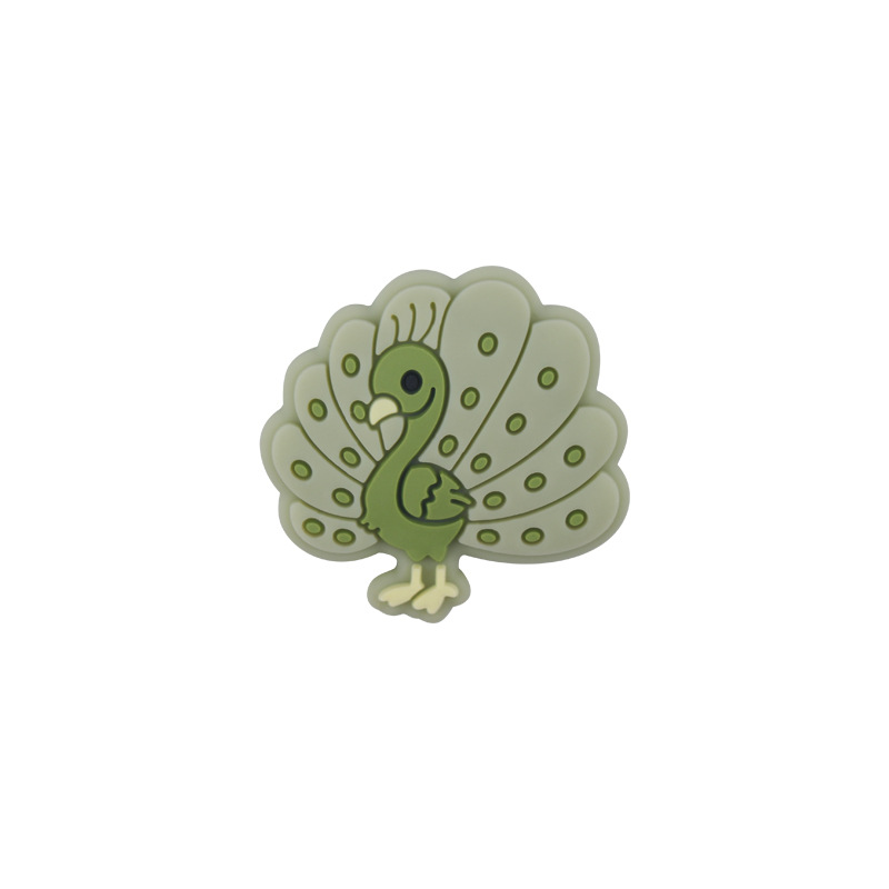 Bebé suministros de dibujos animados animal Pavo Real silicona mordedor creativo DIY bebé molar pezón anti-gota cadena Accesorios