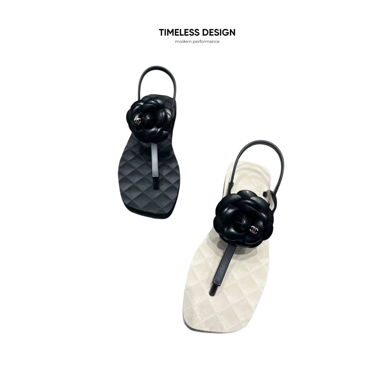 Zhetao2025 новый стиль Летние женские ножки сандалии плоская подошва резиновые нескользящие камелия пляжные случайные сандалии