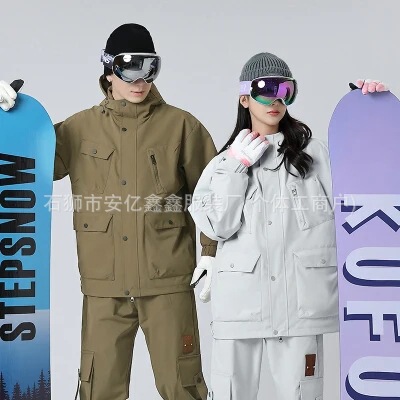 Awka単板スキー服女性モデル2025新型プロ冬コート上着男性成人3l防水ベルベット|undefined