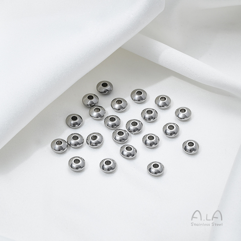 Non-Fading Titanium Steel Abacus Beads, Flying Saucer Beads, Spacer Beads, Bracelet Necklace Jewelry Accessories, Stainless Steel Beading Material