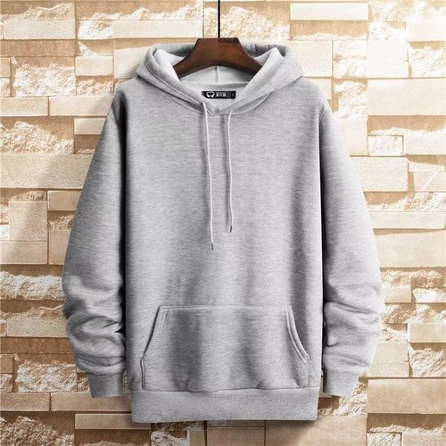 Men's Hooded Sweatshirt Autumn/Winter Plain Hooded Sweatshirt Korean Style Fashion Loose Matchable Fleece Lined Thick Top