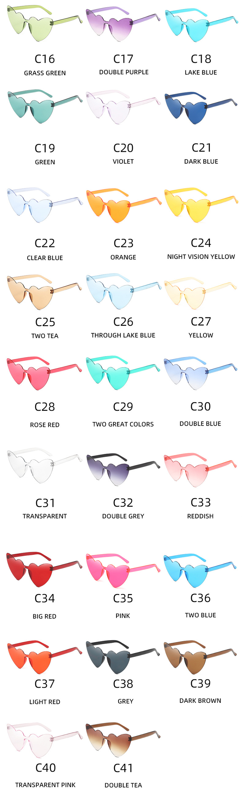 Fashion Heart Shape Pc Special-shaped Mirror Frameless Women's Sunglasses display picture 4