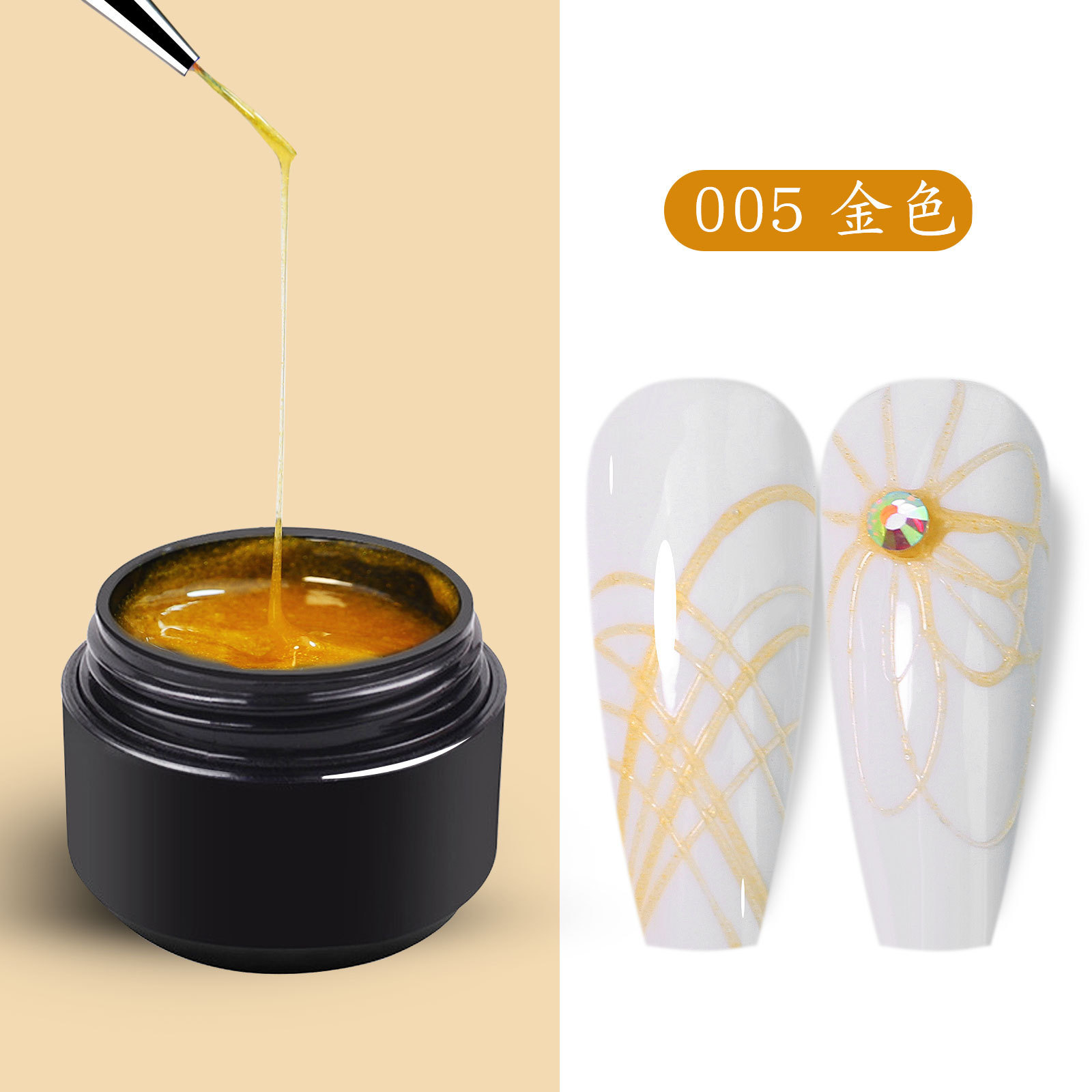New pull thread glue nail art stretch pull silk nail oil glue spider glue creative color painting light therapy painting flower glue DIY silk