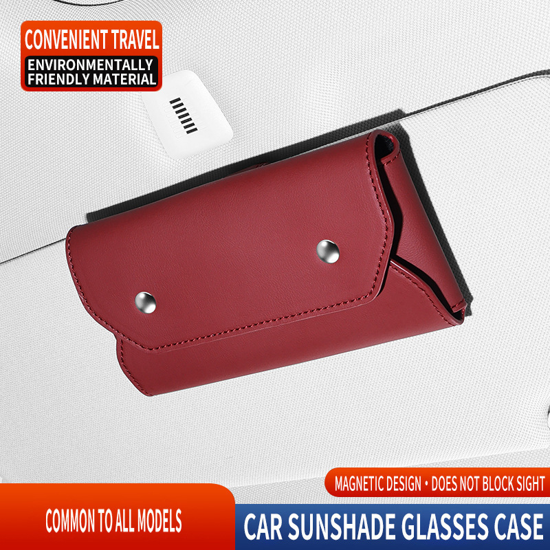 Cross-Border Car Eyeglass Holder, Sun Visor, In-Car Eyeglass Stand, Car Sunglasses Case, Multifunctional Eyeglass Holder