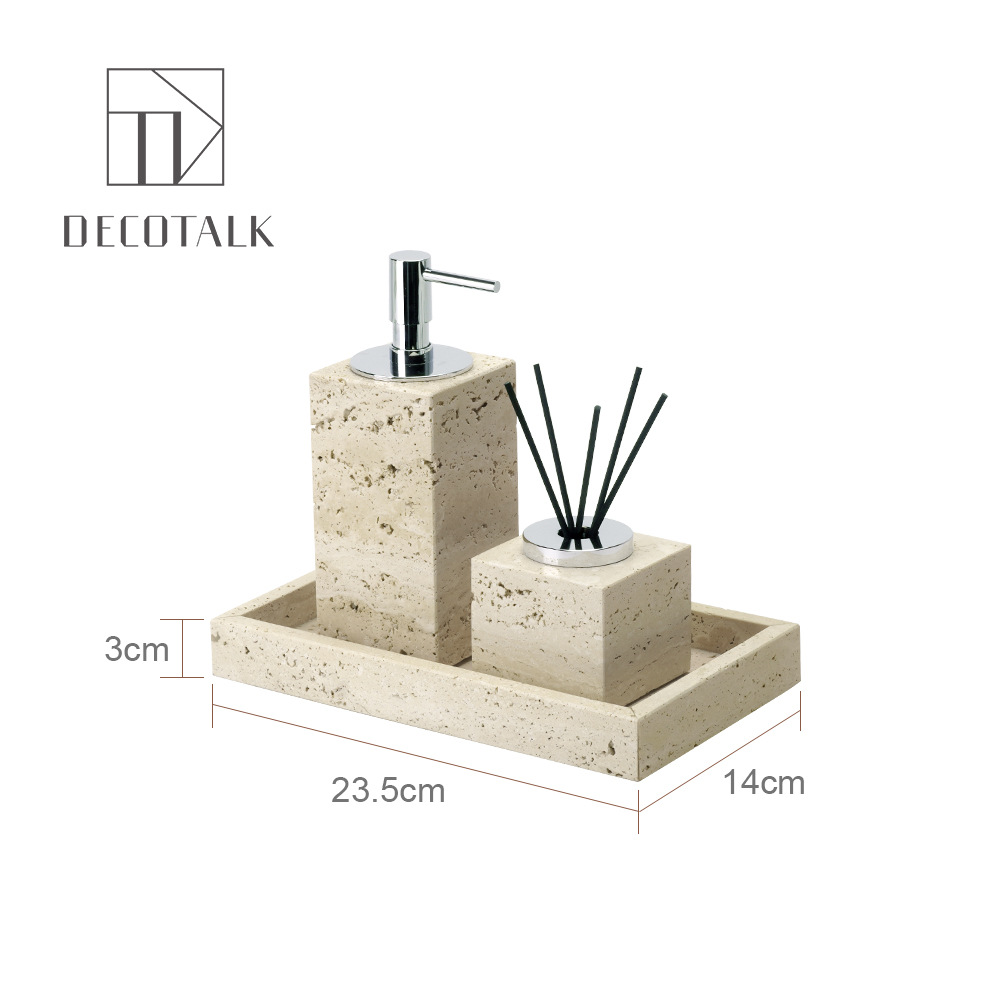 Huangdong Stone Baño de baño de cinco piezas conjunto de lavado conjunto de inodoro de mármol bandeja modelo decoración de la habitación "Viento silencioso"