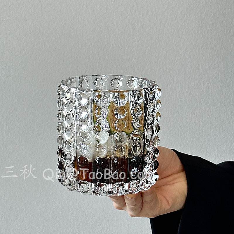 三秋Sanqレトロ軽豪華珠点グラスコップコップ高級感コーヒーカップ飲料カップウイスキーグラス|undefined