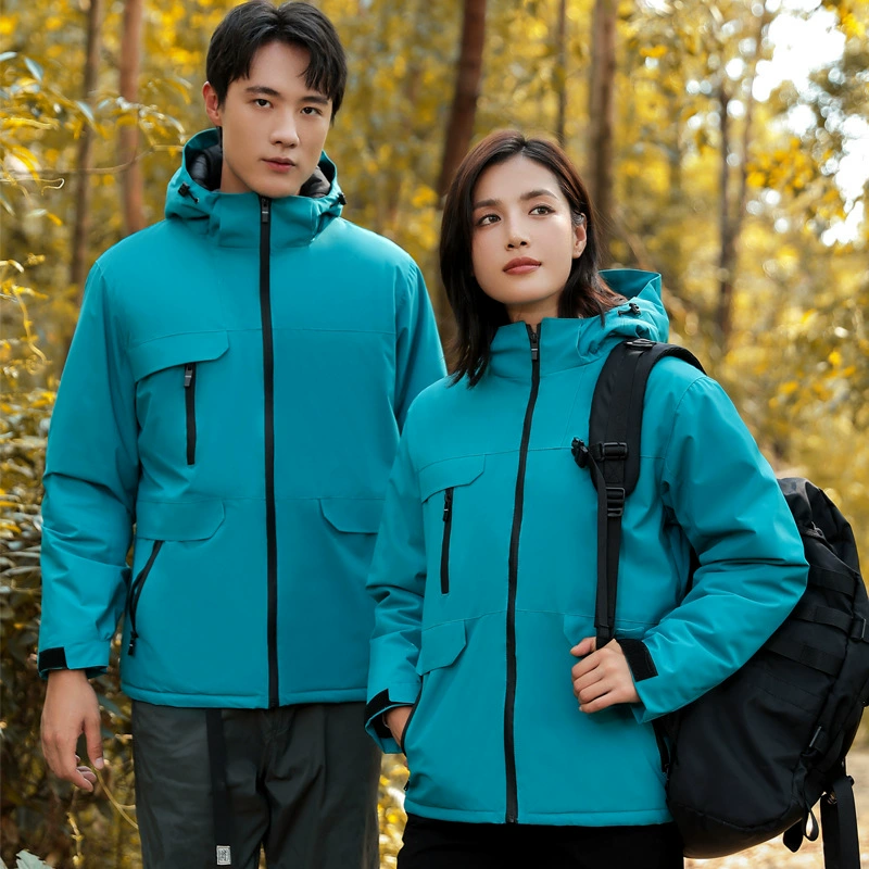 Новая наружная куртка плюс бархат утолщенный мужская и женская рабочая одежда ветрозащитная водонепроницаемая теплая куртка с логотипом