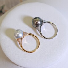 18k����� �������������ָ  �ʯ��Ƕ ͼ��10-11mm���鲻����