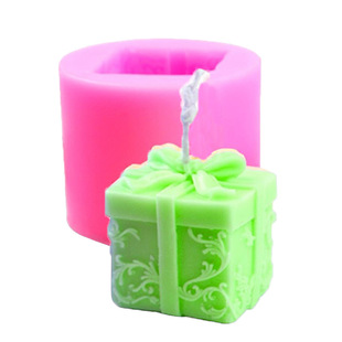 Gift Box candle silicone mold fondant cake chocolate mold aromatherapy plaster mold