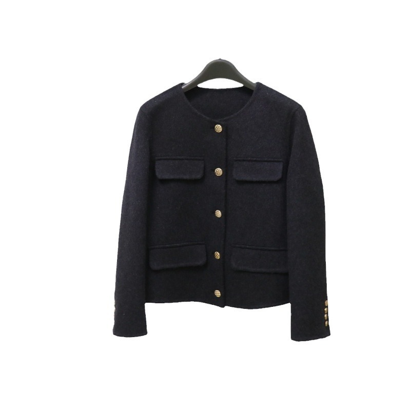 Women's Clothing Welfare style double faced wool coat for women short woolen coat small size high end sense of fashion slim fit_voghion.com