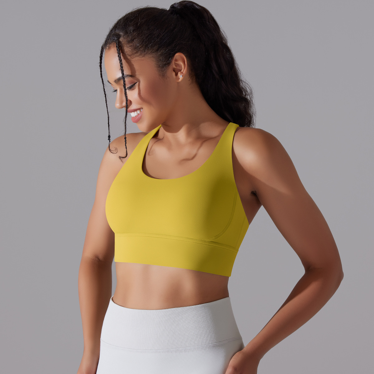 127g Weight Sleeveless Sleeve Length Nylon, Spandex Fabric Type Short Top Length Halter Crisscross Tank Tops Type Fitness, Yoga Occasion U Neck Neckline Solid Color Pattern Sports Style Sports Solid Color Nylon Spandex U Neck Active Tops Halter Crisscross Tank 121