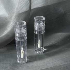 新款3.5ml/4.5ml瓶身可选透明圆管唇釉多面切割圆管唇釉源头包材