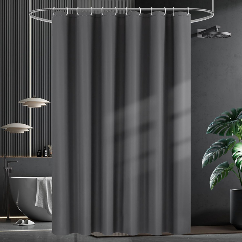 Cross-Border Solid Color Shower Curtain Set, No-Drill Waterproof Bathroom Partition Curtain, Thickened Peva Shower Curtain, Amazon