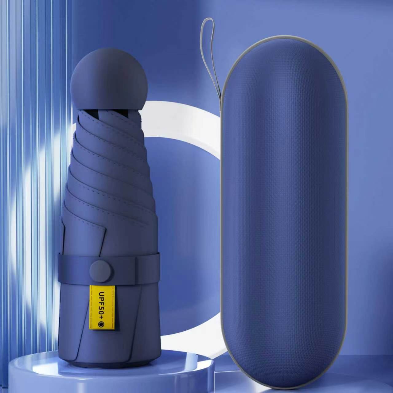 50% de descuento sol y lluvia paraguas de protección solar paraguas de sol UV portátil compacta cápsula sombrilla personalizada