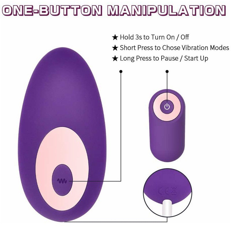 Remote-Control Wearable Vibrating Egg, Silicone Body, Discreet Purple Design — detail image 5