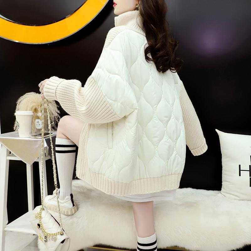 Women's Clothing blue sweater jacket women autumn and winter loose lazy style thickened knitted cardigan_voghion.com