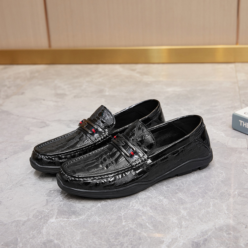 Nuovo set di scarpe comode da uomo in pelle con stampa alla moda, tendenza casual_voghion.com