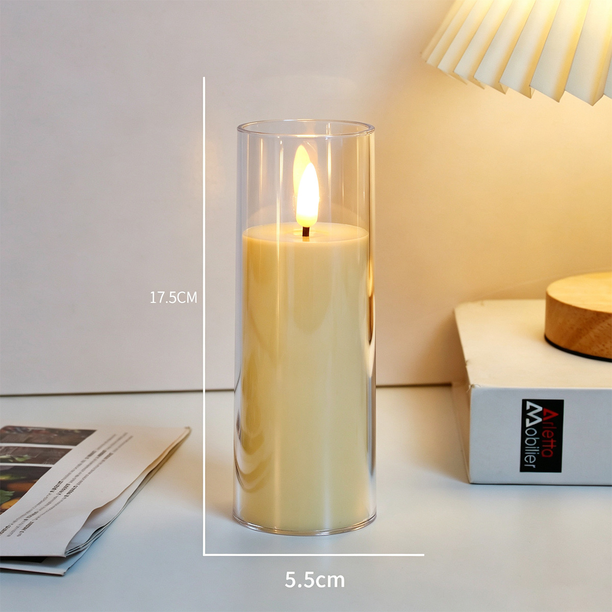 Lámpara de Vela Electrónica de Acrílico Sin Humo con Control Remoto para Propuesta de Matrimonio y Fiestas