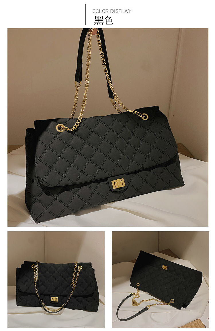 The new diamond-shaped chain bag for women is a trendy and fashionable matte single-shoulder armpit bag for commuting. The large-capacity crossbody bag is a cross-border trend undefined