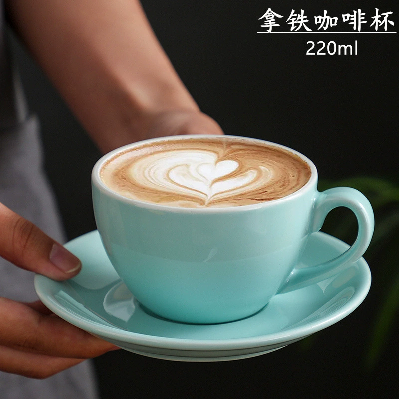 Ceramic coffee cup 220ml European -style small luxury Kabuccino Kara Flower Cup Sites Concentrated Cup Latte Cup