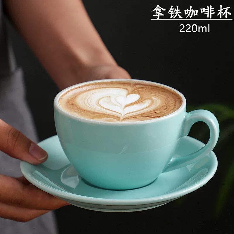 Ceramic coffee cup 220ml European -style small luxury Kabuccino Kara Flower Cup Sites Concentrated Cup Latte Cup