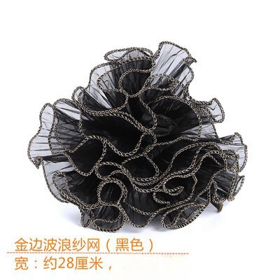 Pleated Phnom Penh Wave Flower Gauze Flower Packaging Gauze Black Gauze Korean Handmade DIY Florist Art Material Wholesale