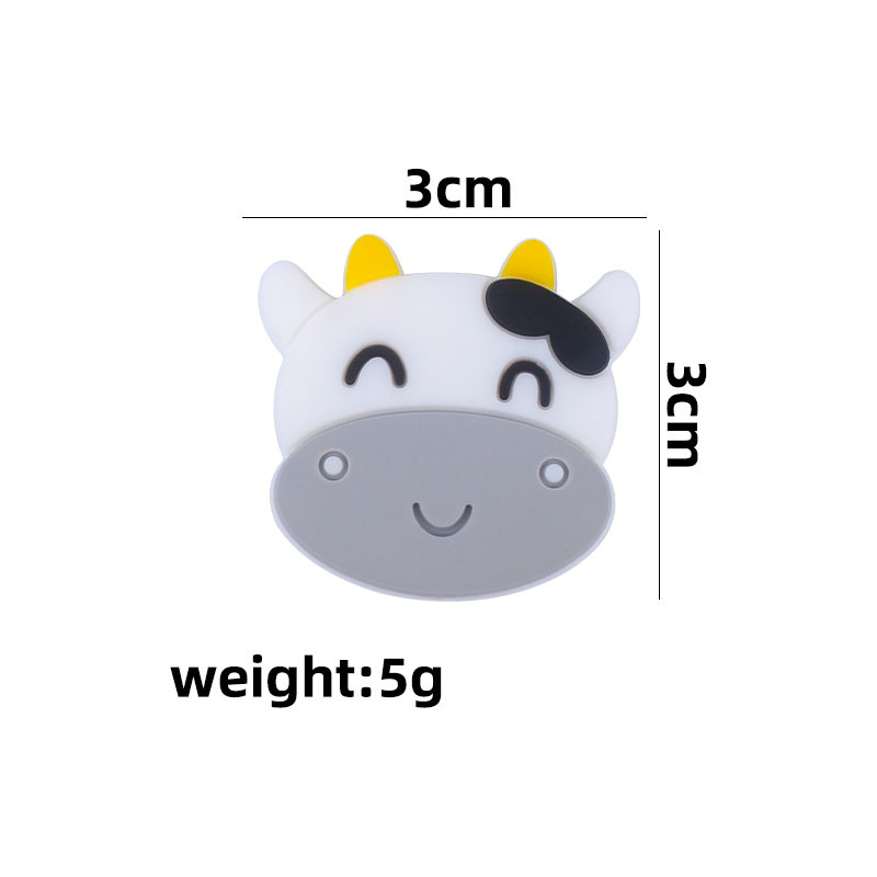 Creativo DIY bebé suministros de dibujos animados animal vaca silicona joyería bebé pezón anti-gota cadena molar mordedor accesorios
